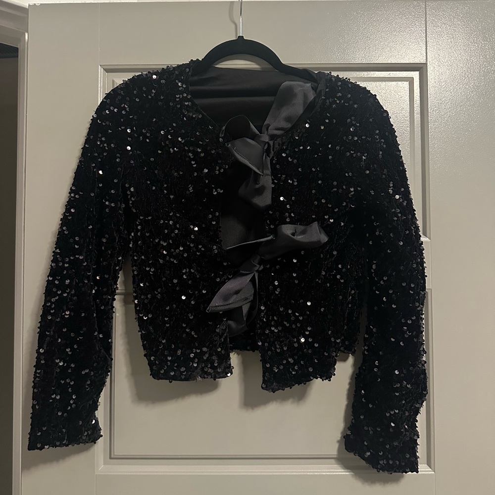 Elegant Black Sequin Jacket